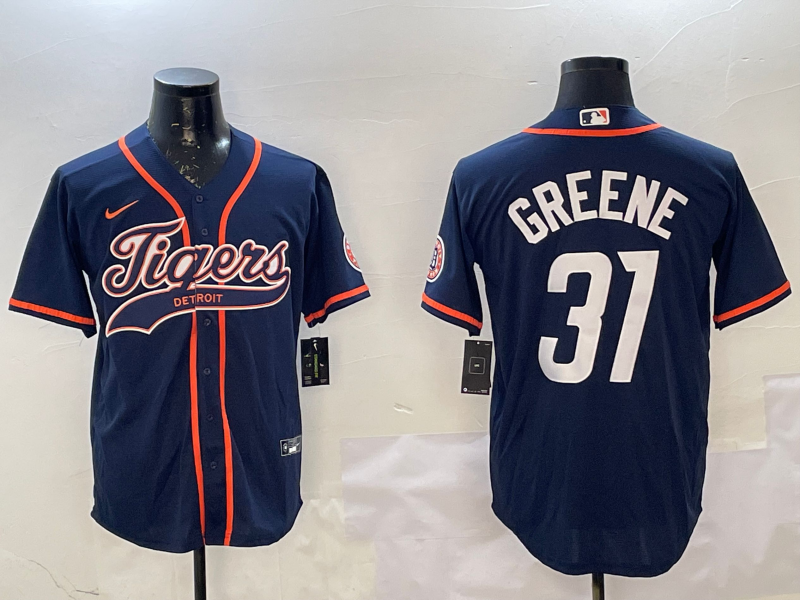 Men's Detroit Tigers Riley Greene #31 Navy Jersey